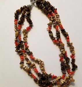 Genuine stone chips necklace